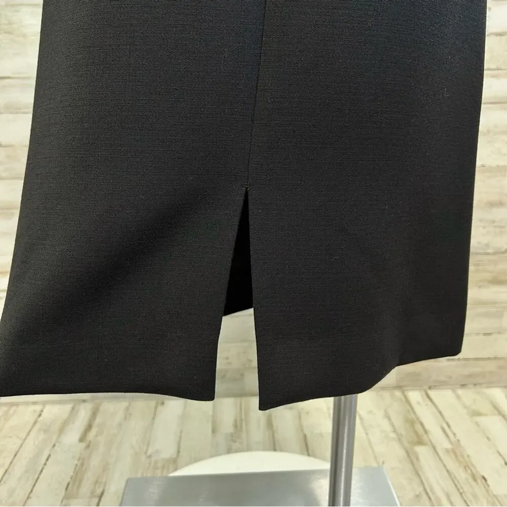 Tahari Arthur S Levine Short Sleeve Belted Dress Size 4 Teal Black Two Tone - Picture 11 of 14